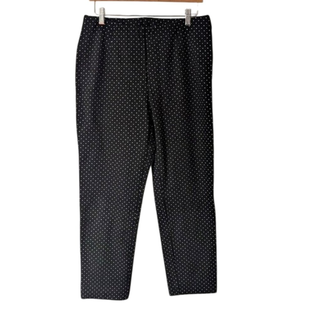 J. Jill Ponte Slim Leg Pull On Pants Black and White Size M